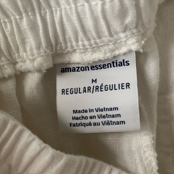Linen White Pants - Size Medium - Amazon Essentials - Picture 3 of 4
